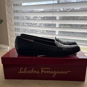 Salvatore Ferragamo Dark Leather Loafers for Men